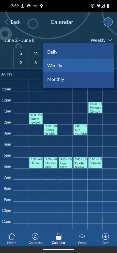 APC Mobile Screenshot - Calendar