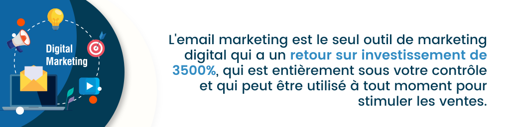 L'email marketing a un RSI de 3500%