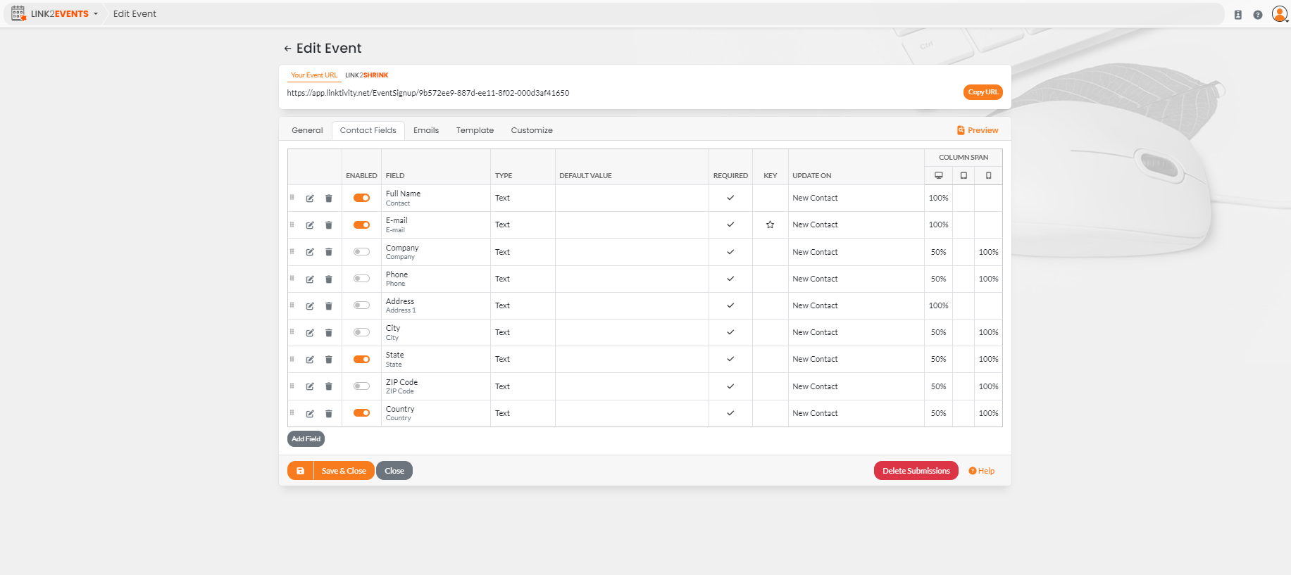 screenshot of how to review registrant information